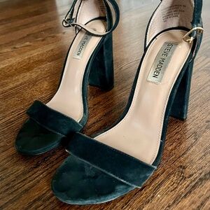 Black Suede Steve Madden heeled sandals
